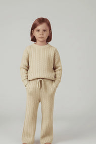 Winter Cream Cable Knit Sweater Set