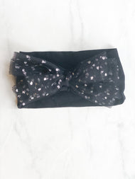 Black Sparkle Bow Headband