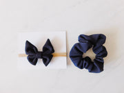 BUTTERFLY BOW & SCRUNCHIE - MIDNIGHT BLUE