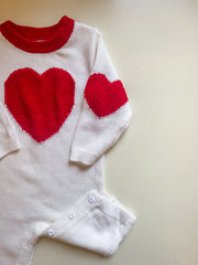 Red Heart Knit Romper