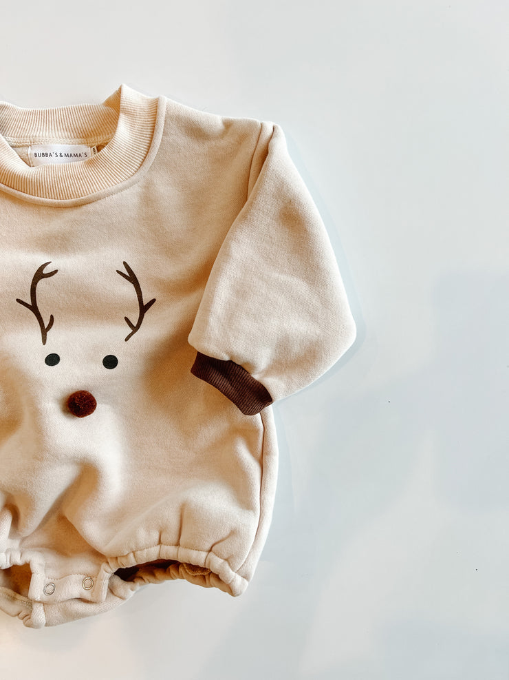 Reindeer Holiday Hoodie Romper