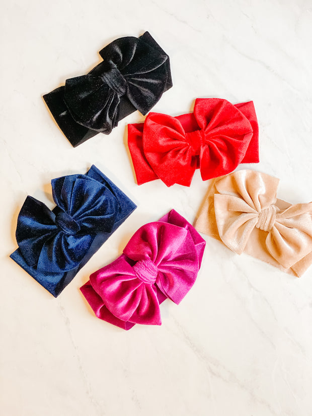 VELVET BOW- BLACK