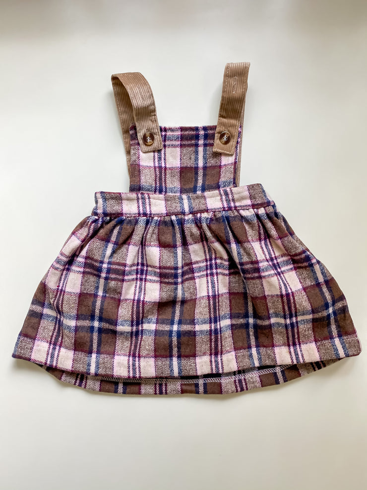 Plaid Suspender Skirt