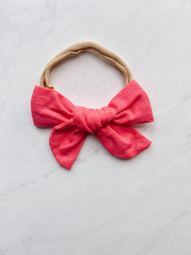 Tulip Red Linen - Headband