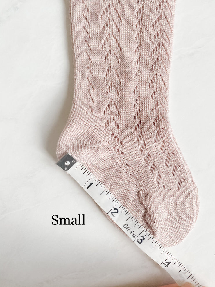 Knitted Knee-High Socks - Rosy
