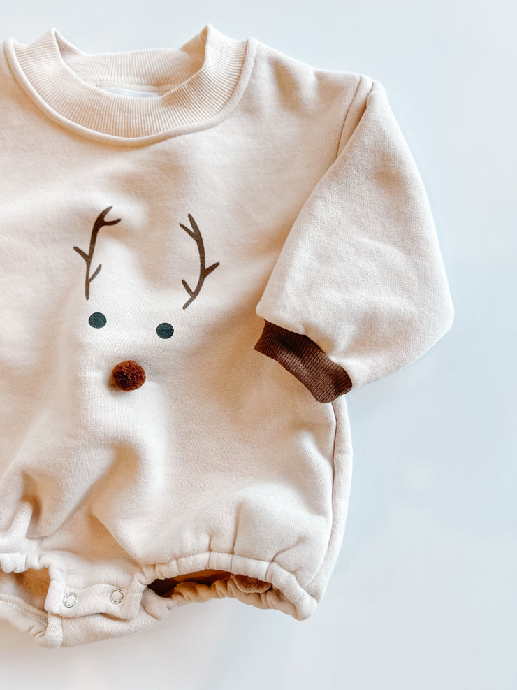 Reindeer Holiday Hoodie Romper