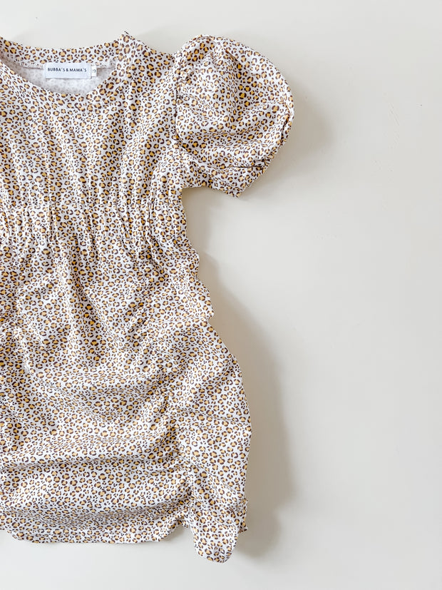 Puff Sleeve Cheetah Dress