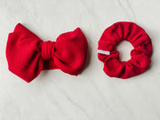DIVA BOW & SCRUNCHIE- DEEP CRIMSON