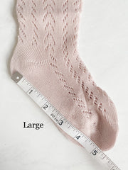 Knitted Knee-High Socks - White