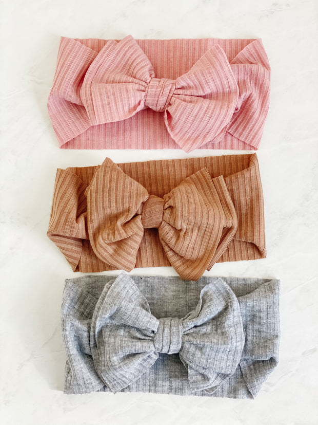 RIBBED COTTON BOW