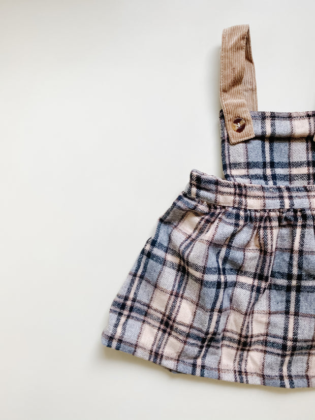 Plaid Suspender Skirt
