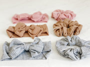 RIBBED COTTON BOW & SCRUNCHIE
