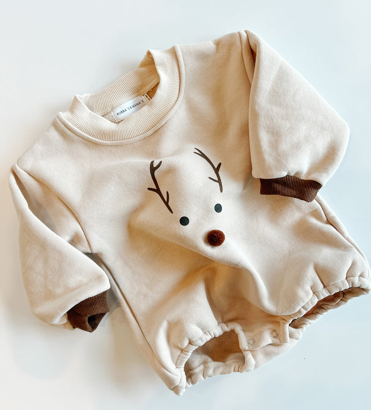 Reindeer Holiday Hoodie Romper