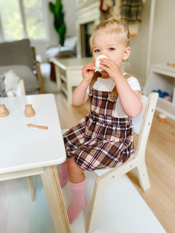 Plaid Suspender Skirt