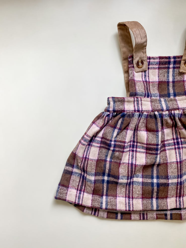 Plaid Suspender Skirt