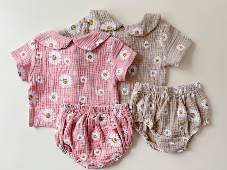 Daisy Linen 2PC Peter Pan Collar & Bloomer