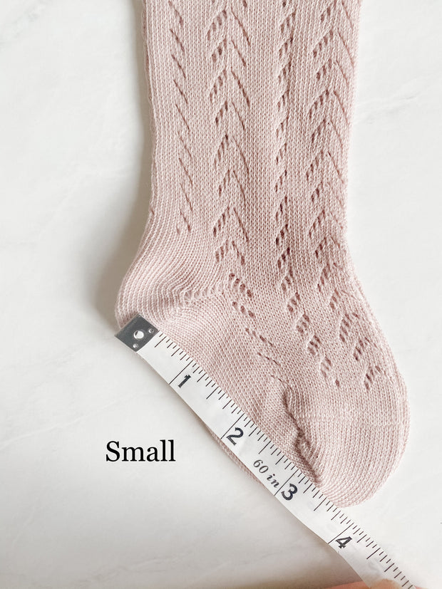 Knitted Knee-High Socks - Linen