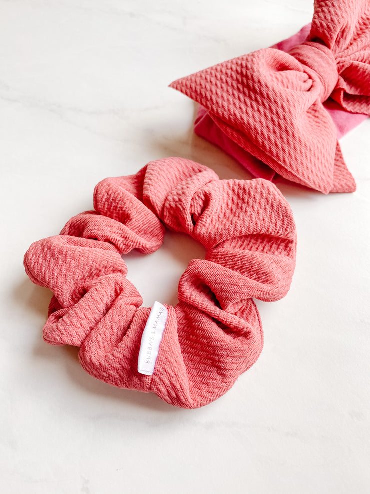 DIVA BOW & SCRUNCHIE, NYLON BAND - DUSTY ROSE